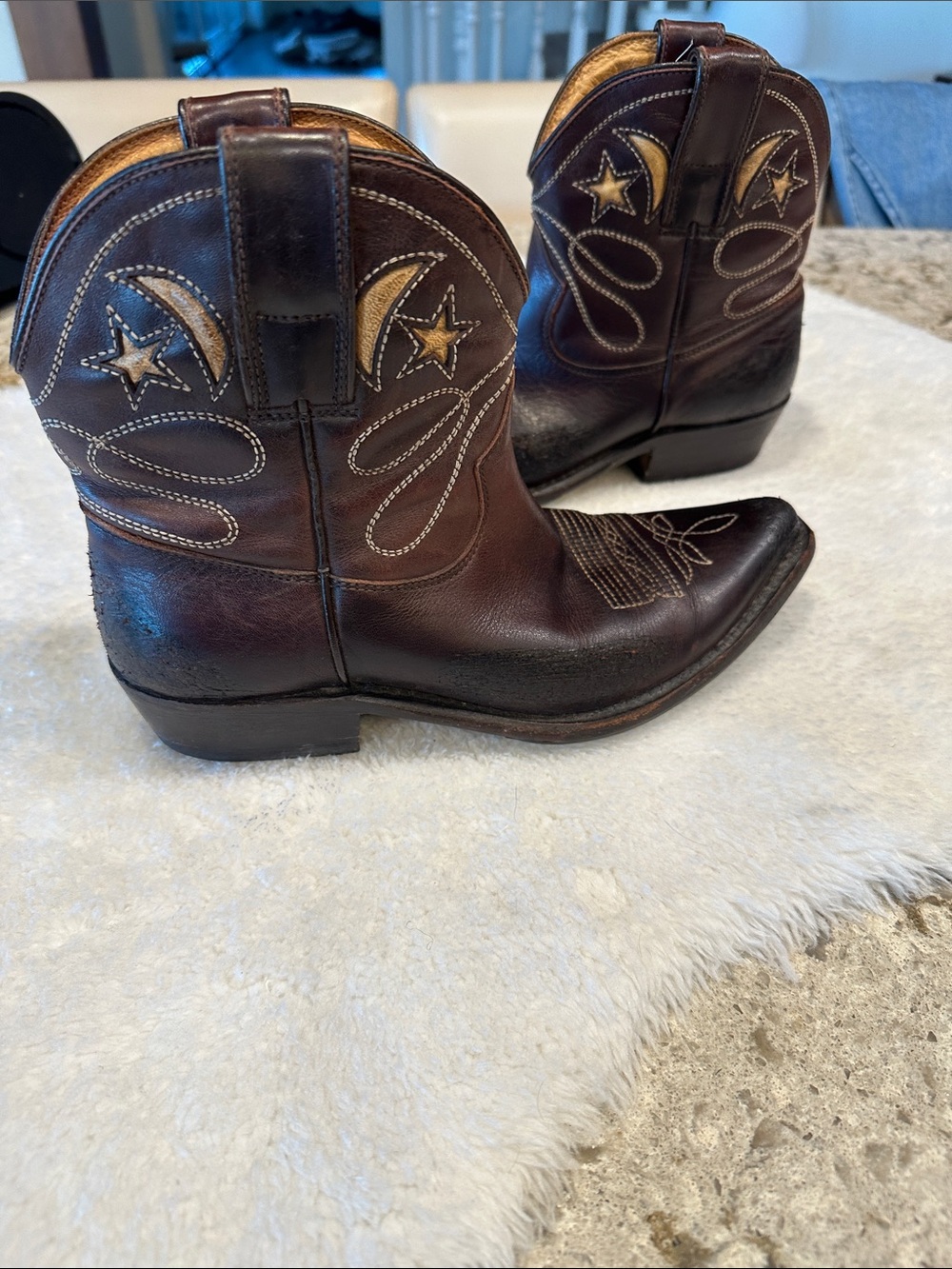 Golden goose deluxe brand moon and star cowgirl boots